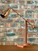 Load image into Gallery viewer, Copper and Wood Adjustable Lamp