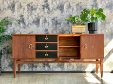 Load image into Gallery viewer, Imbuia sideboard with 3 black drawers