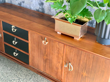 Load image into Gallery viewer, Imbuia sideboard with 3 black drawers