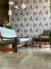 Load image into Gallery viewer, Pair of wooden armchairs with curved arms