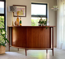 Load image into Gallery viewer, Mid-Century Curved Bar With Brass Footrest