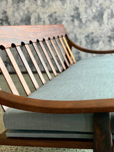 Load image into Gallery viewer, Mid-Century 3-seater couch with dipped arms
