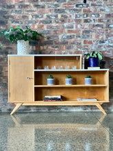 Load image into Gallery viewer, Vintage oak bookcase with side cabinet