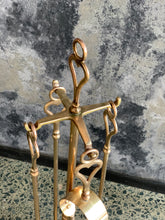 Load image into Gallery viewer, Vintage Brass Fireplace Tools