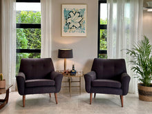Load image into Gallery viewer, Pair Of Vintage Armchairs in Charcoal