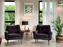 Load image into Gallery viewer, Pair Of Vintage Armchairs in Charcoal