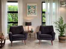 Load image into Gallery viewer, Pair Of Vintage Armchairs in Charcoal