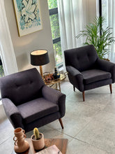 Load image into Gallery viewer, Pair Of Vintage Armchairs in Charcoal