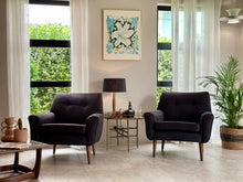 Load image into Gallery viewer, Pair Of Vintage Armchairs in Charcoal