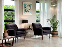 Load image into Gallery viewer, Pair Of Vintage Armchairs in Charcoal