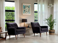 Load image into Gallery viewer, Pair Of Vintage Armchairs in Charcoal