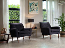 Load image into Gallery viewer, Pair Of Vintage Armchairs in Charcoal