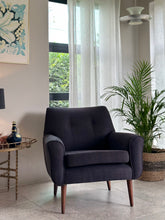 Load image into Gallery viewer, Pair Of Vintage Armchairs in Charcoal