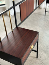 Load image into Gallery viewer, Retro Steel & Sapele Headboard with Brass Accents