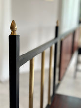 Load image into Gallery viewer, Retro Steel & Sapele Headboard with Brass Accents