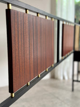 Load image into Gallery viewer, Retro Steel & Sapele Headboard with Brass Accents