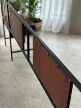 Load image into Gallery viewer, Retro Steel & Sapele Headboard with Brass Accents