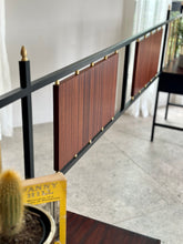 Load image into Gallery viewer, Retro Steel & Sapele Headboard with Brass Accents
