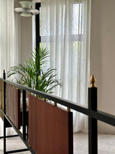 Load image into Gallery viewer, Retro Steel & Sapele Headboard with Brass Accents