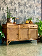 Load image into Gallery viewer, Vintage Wicker Cabinet/Sideboard