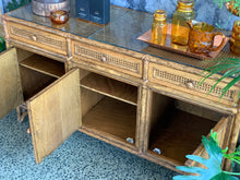 Load image into Gallery viewer, Vintage Wicker Cabinet/Sideboard