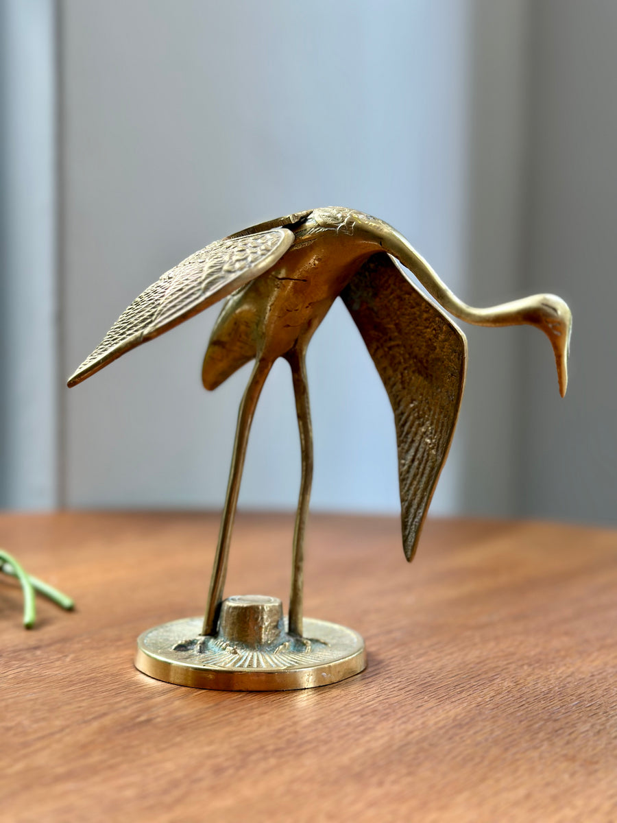 Vintage Brass Crane Figurines RETREND