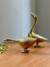 Load image into Gallery viewer, Vintage Brass Geese Figurines