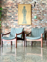 Load image into Gallery viewer, Pair of Retro Mahogany Armchairs