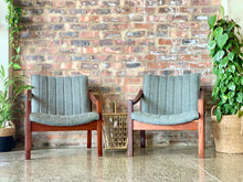 Load image into Gallery viewer, Pair of Retro Mahogany Armchairs