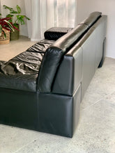 Load image into Gallery viewer, Knoll Style Black Leather Sofa