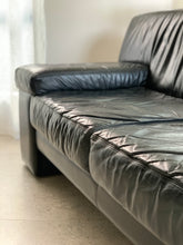 Load image into Gallery viewer, Knoll Style Black Leather Sofa