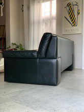 Load image into Gallery viewer, Knoll Style Black Leather Sofa