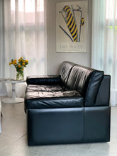 Load image into Gallery viewer, Knoll Style Black Leather Sofa