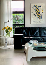 Load image into Gallery viewer, Knoll Style Black Leather Sofa