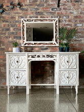 Load image into Gallery viewer, Vintage White Cane Mirror