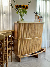 Load image into Gallery viewer, Retro Cane Bar with Four Bar Chairs