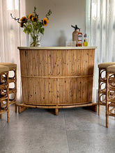 Load image into Gallery viewer, Retro Cane Bar with Four Bar Chairs