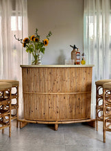 Load image into Gallery viewer, Retro Cane Bar with Four Bar Chairs