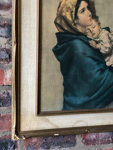 Load image into Gallery viewer, Framed oil canvas of mother and child