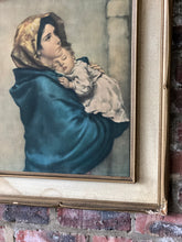 Load image into Gallery viewer, Framed oil canvas of mother and child