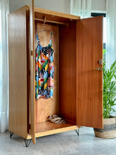 Load image into Gallery viewer, Mid-Century Oak Wardrobe on new Hairpin Legs