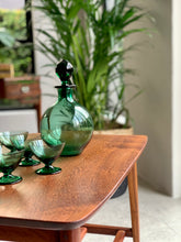 Load image into Gallery viewer, Vintage Green Decanter & Glasses
