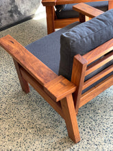 Load image into Gallery viewer, Pair Of Cubist, Kiaat Armchairs