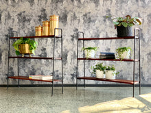 Load image into Gallery viewer, Mid-century steel & wood bookshelf