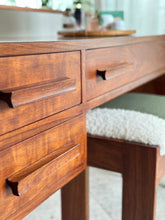 Load image into Gallery viewer, Retro Kiaat Dresser with Mirror & Matching Stool