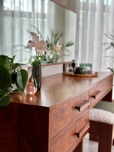 Load image into Gallery viewer, Retro Kiaat Dresser with Mirror & Matching Stool