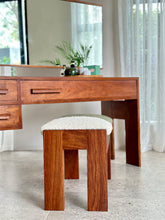 Load image into Gallery viewer, Retro Kiaat Dresser with Mirror & Matching Stool