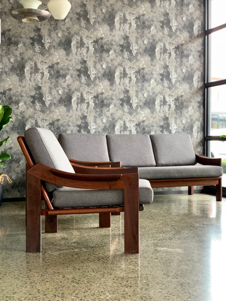 MidCentury Imbuia lounge suite RETREND