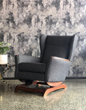 Load image into Gallery viewer, Mid-Century wingback rocking chair