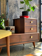 Load image into Gallery viewer, Imbuia Mid-Century Dresser & Stool